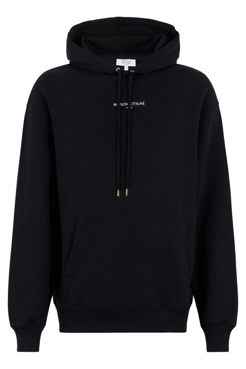 Cotton Hooded Hoodie — Black