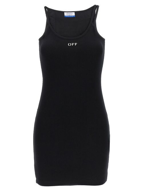 Logo-Embroidered Ribbed Cotton Tank Top — Black