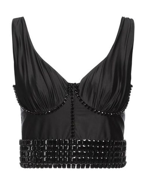 Woman Top Black Size 12 Polyamide, Elastane, Glass, Brass