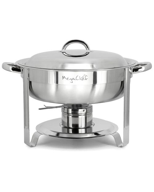 MegaChef 5.3qt Round Stainless Steel Professional Chafing Dish
