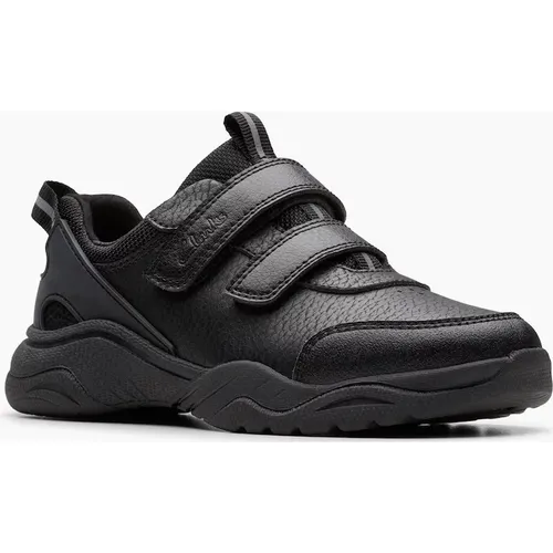 Clarks Girl's Feathershine K Kids Sports Shoes - Black - : 2 older/G Wide