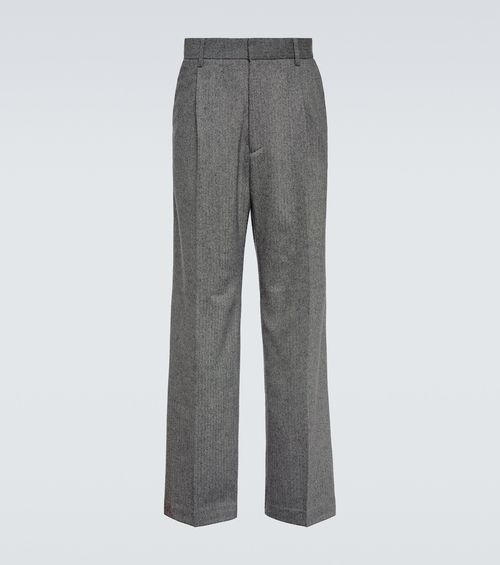 Wool and mohair straight pants