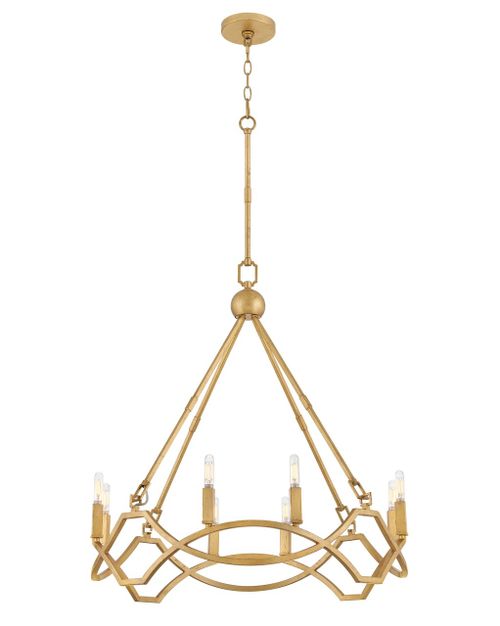 Distressed Brass LED Chandelier from the Leona Collection