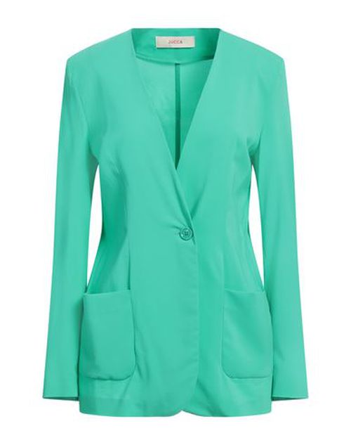 Jucca Woman Blazer Emerald green Size 8 Viscose, Elastane