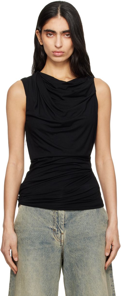 Black Drape Tank Top