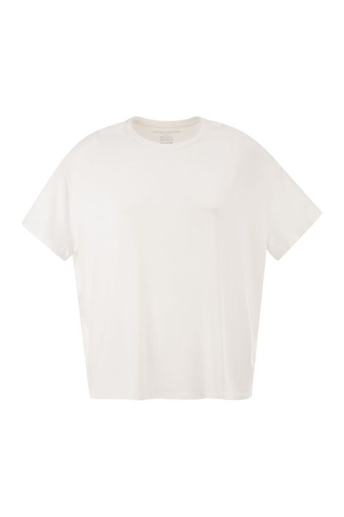 Majestic Stretch Viscose T-Shirt With Round Neckline