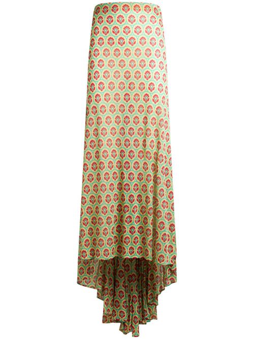 Aurea-print train skirt - Yellow