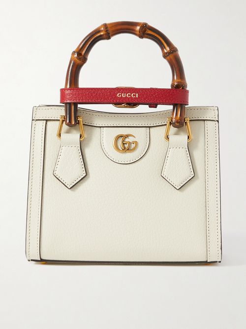 Diana Mini Textured-leather Tote - Ivory