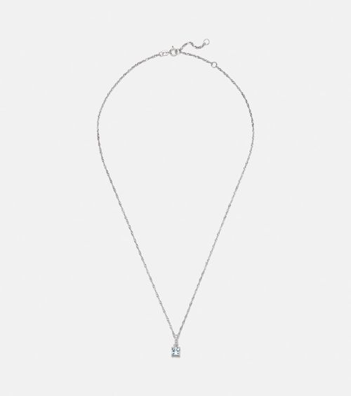Le Bleu 14kt white gold necklace with diamonds and aquamarine
