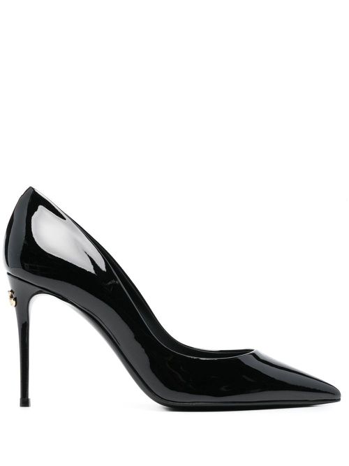 Patent-leather pointed pumps - Black