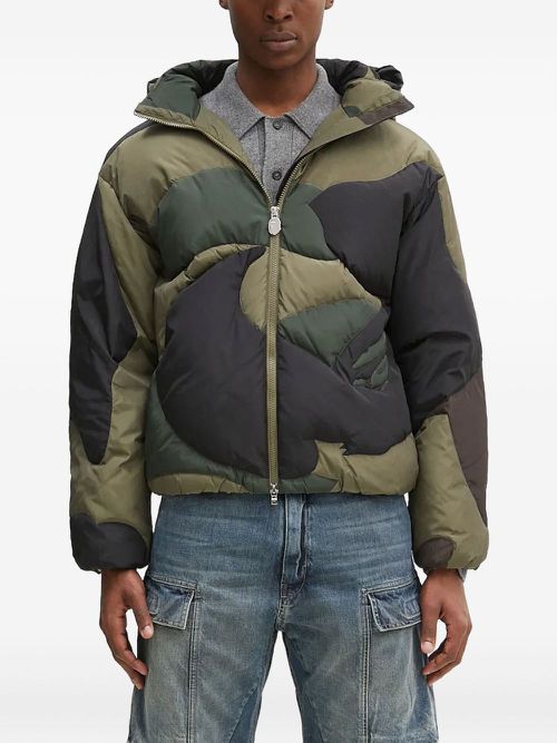 Camouflage-pattern quilted jacket - Green