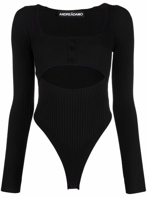 Ribbed-knit bodysuit - Black