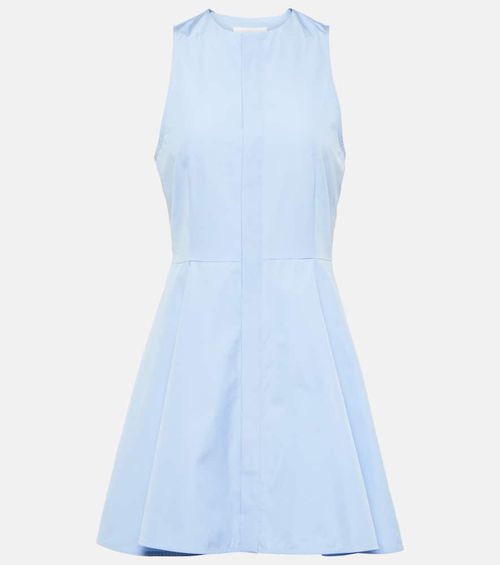 Godet cotton poplin shirt dress