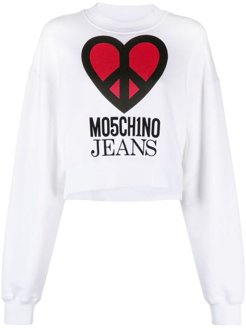 Graphic-print jersey sweatshirt - White