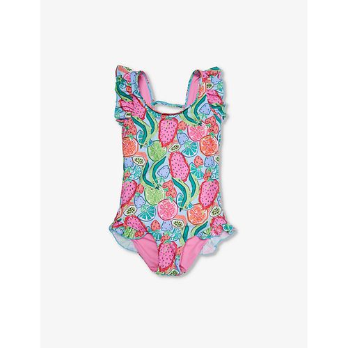 GirlsKids Slice Frill-trim Graphic-print Recycled-polyester Swimsuit 3-8 Years 5-6 Years