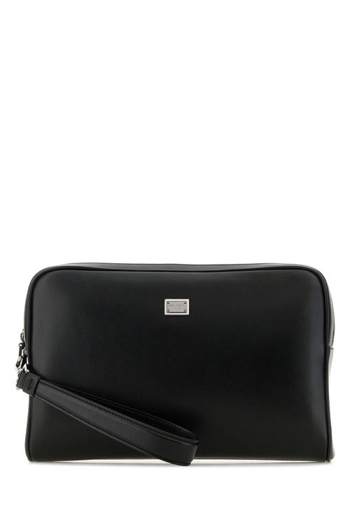 Black leather pouch