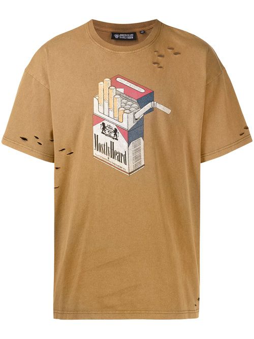 Graphic-print cotton T-shirt - Brown