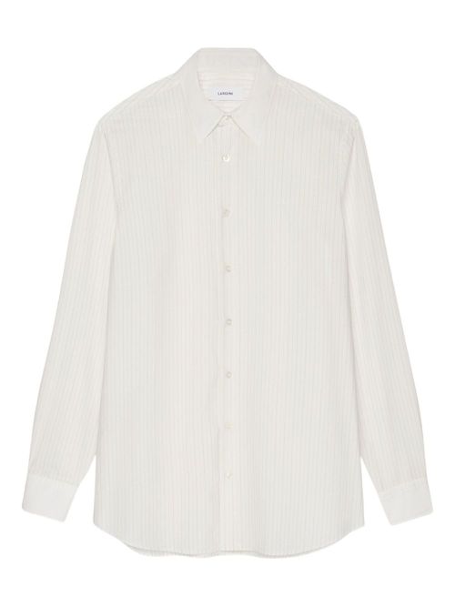 Striped button-up shirt - White