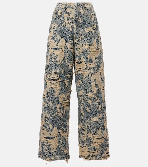 Acne Studios 1981 Monogram distressed wide-leg jeans