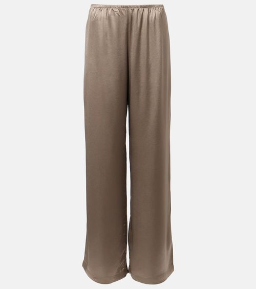 Barb satin wide-leg pants