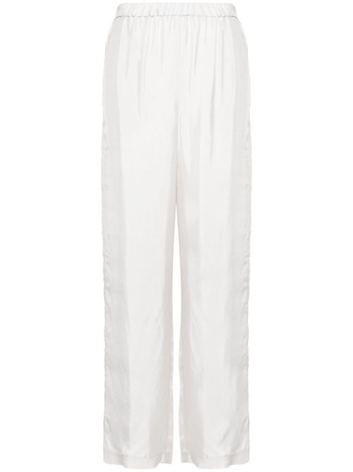 Satin-finish straight-leg trousers - Grey