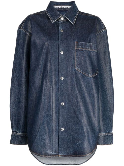 Coated denim jacket - Blue
