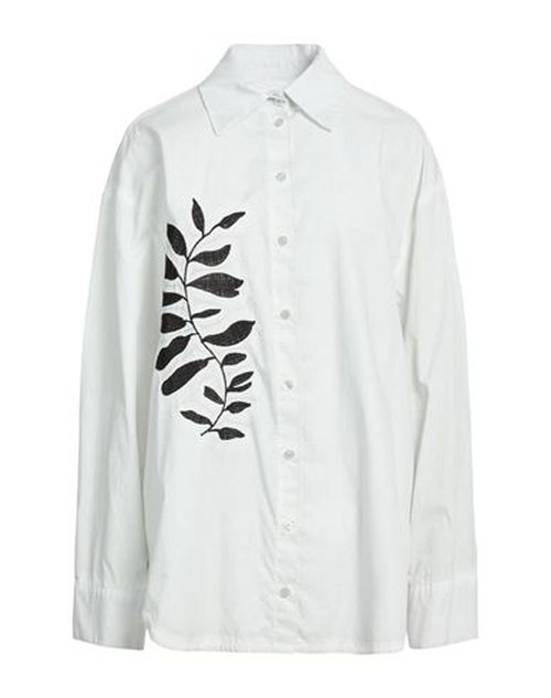Woman Shirt Light grey Size M Cotton