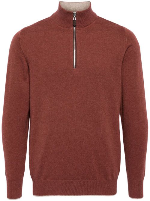 Knightsbridge half-zip jumper - Red