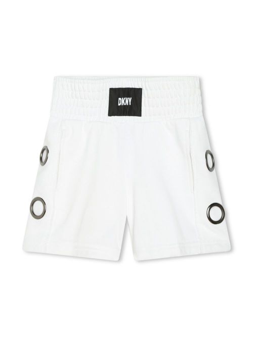 Logo-appliqué cotton shorts - White
