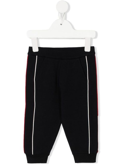 Logo-patch cotton track pants - Blue