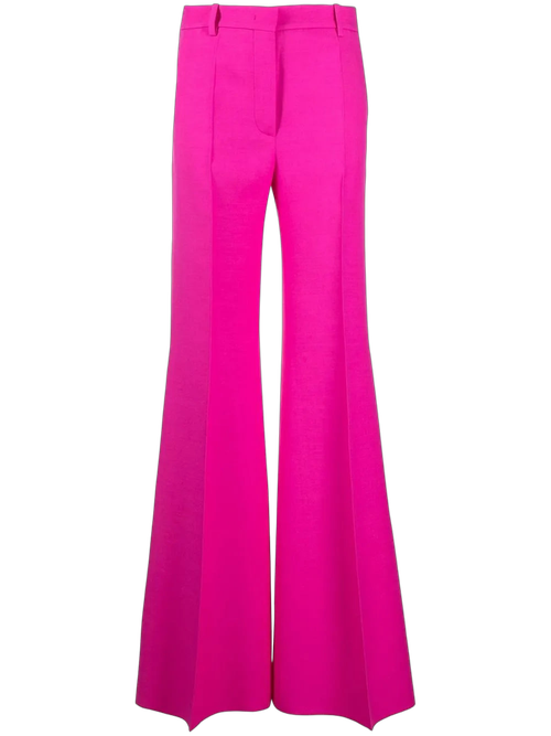 Flared Tailored Trousers — Pink
