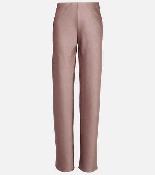 High-rise satin straight pants