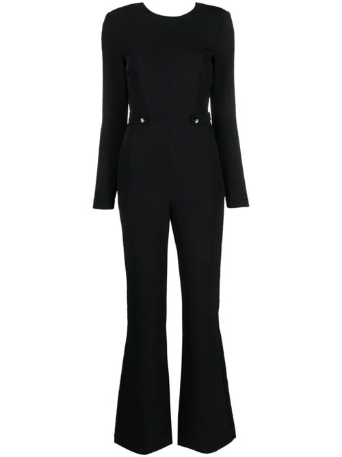 Open-back flared jumpsuit - Black