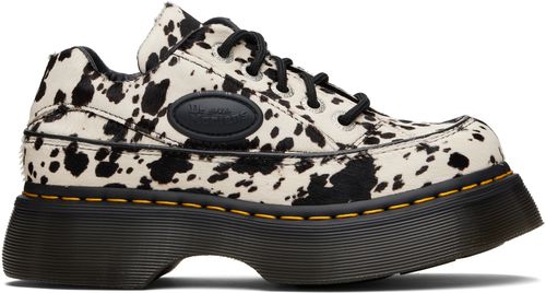 Black & White Buzz 5-Eye Dalmatian Hair On Leather Derbys