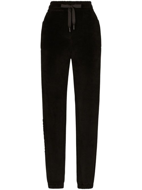 Logo-embroidered drawstring track pants - Black
