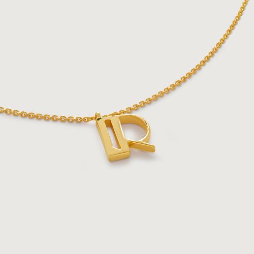 Gold Initial R Necklace Adjustable 41-46cm/16-18'