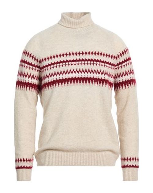 Man Turtleneck Beige Size XXL Cashmere, Silk, Polyester