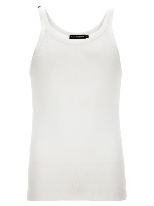 Ribbed Cotton Tank Top — White