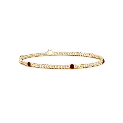 Angara 0.7 Carat Five Stone Ruby Station Bracelet in 14K Yellow Gold