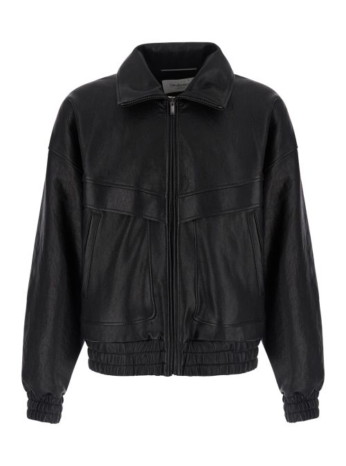 Lambskin Leather Jacket — Black