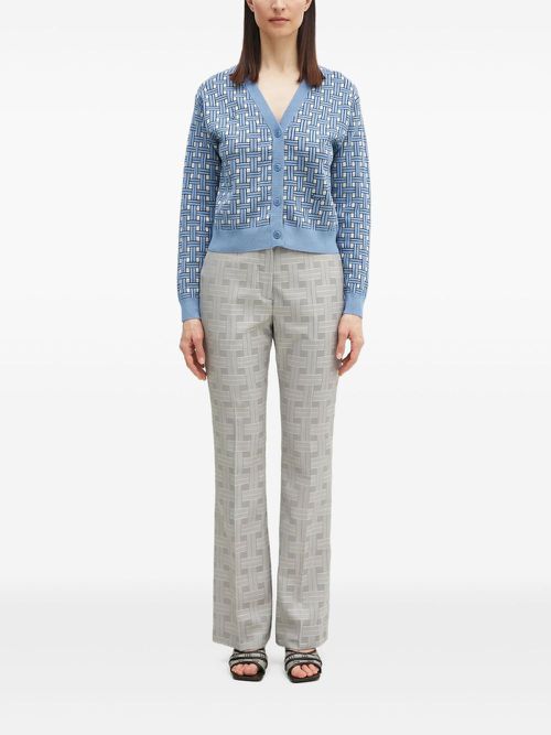 Weave flared trousers - Grey