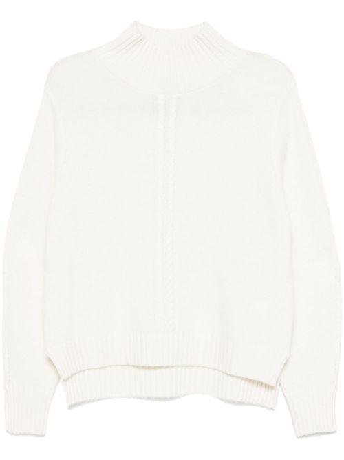 Cable-trim sweater - Neutrals