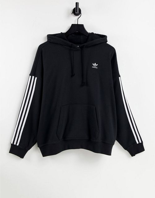 Adicolor three stripe hoodie in black