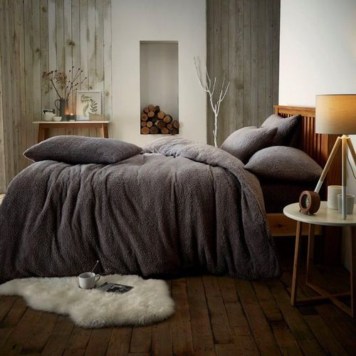 Luxury Teddy Plain Duvet Cover and Pillowcase Set