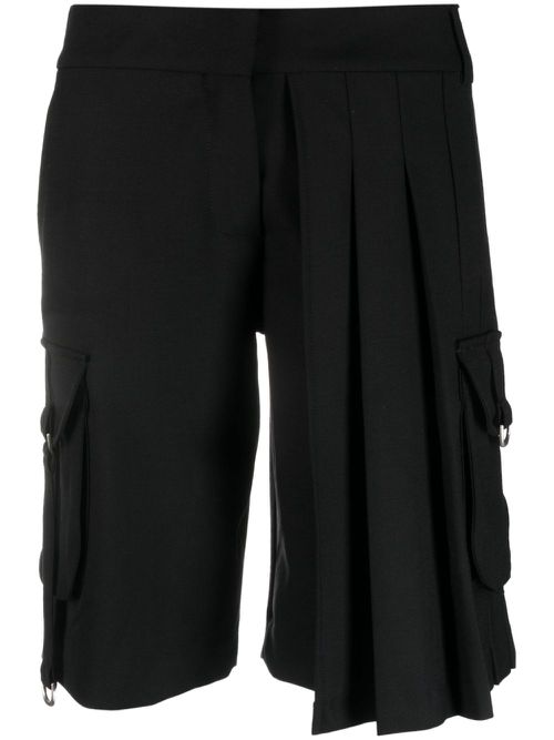 Pleated cargo shorts - Black