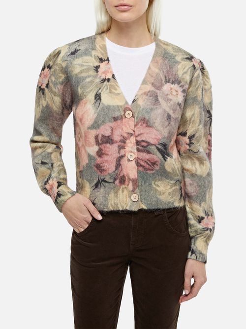 Lyza Floral Cardigan Green - Women