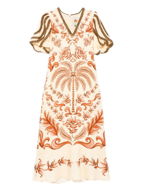 FARM Rio | Milani Maxi Dress - Women's - Linen/Flax/Viscose | Realry