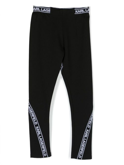 Logo-panel leggings - Black