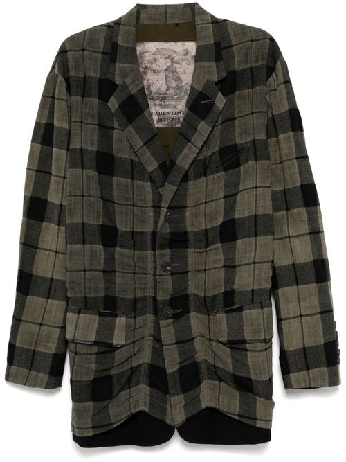 Check pattern blazer - Grey