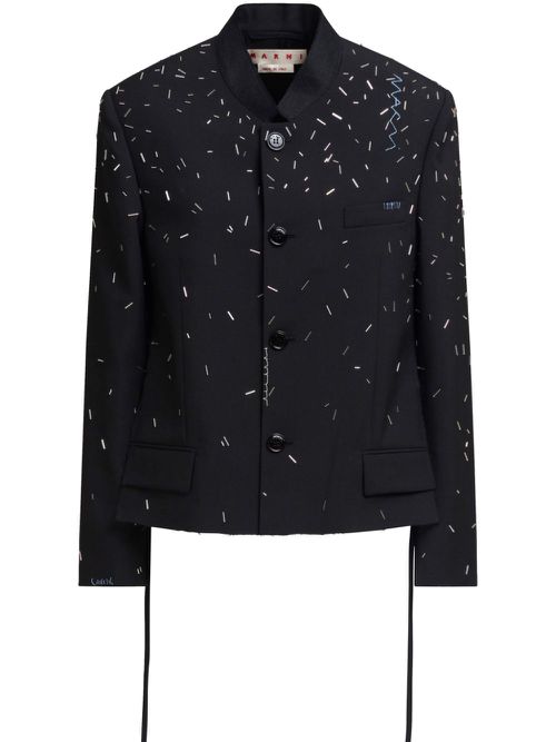 Bead-embellished jacket - Black